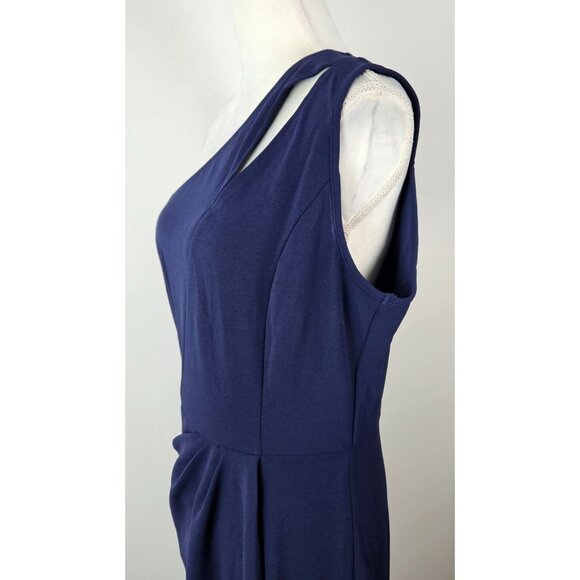 Pretty Garden Womens One Shoulder Ruched Bodycon Dress Navy Large Party Cocktail - Picture 13 of 13